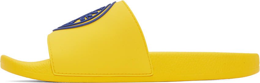 Versace Jeans Couture Yellow Embossed Pool Slides - Picture 3
