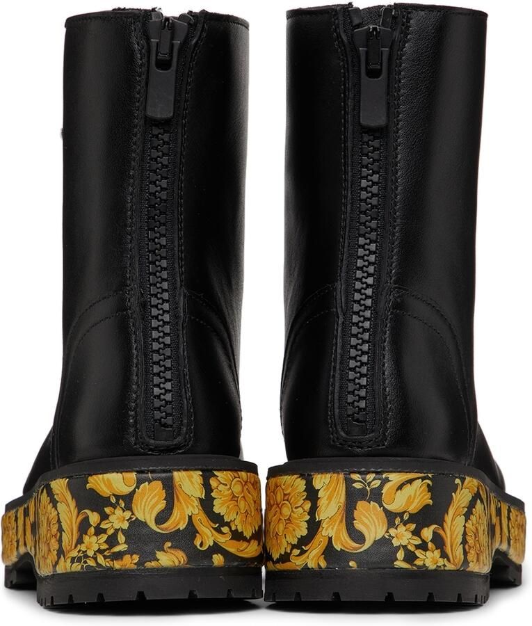 Versace Kids Black Barocco Print Boots - Picture 2