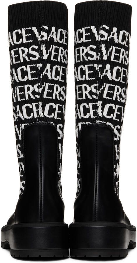 Versace Kids Black Logo Boots - Picture 3