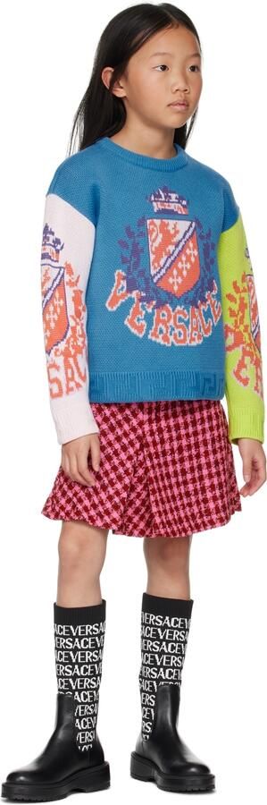 Versace Kids Black Logo Boots - Picture 4