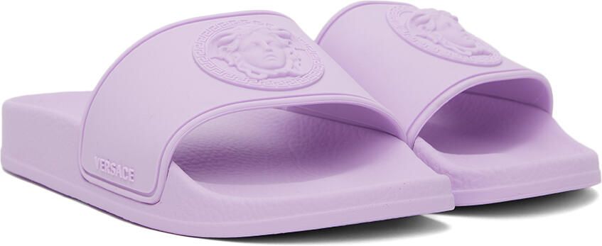 Versace Kids Purple 'La Medusa' Slides