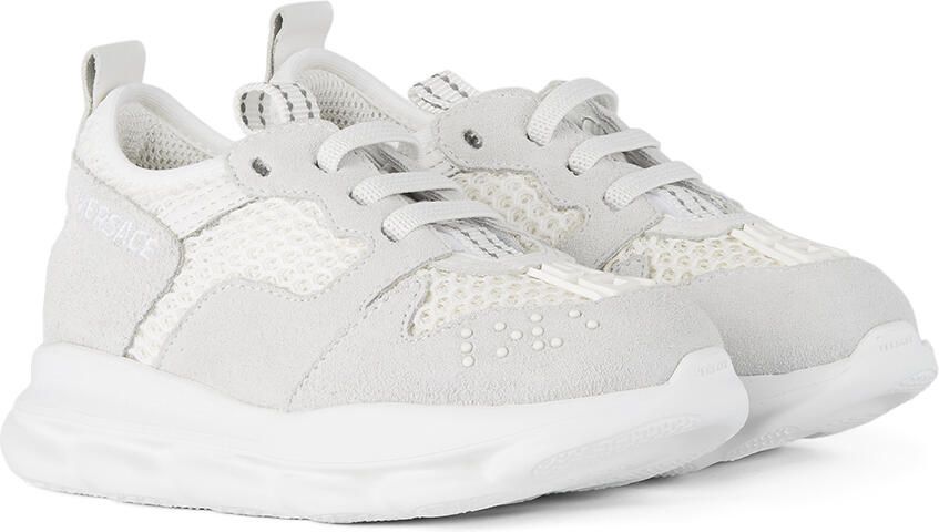 Versace Kids White & Grey Chain Reaction 2 Sneakers - Picture 2