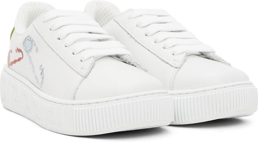 Versace Kids White Safety Pin Sneakers - Picture 2
