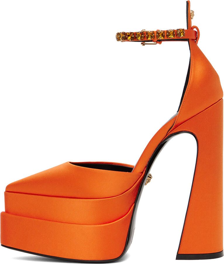 Versace Orange Aevitas Heels