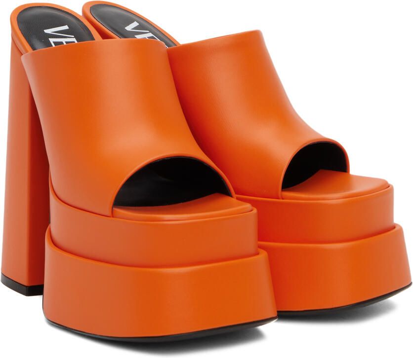Versace Orange Aevitas Platform Heels - Picture 2