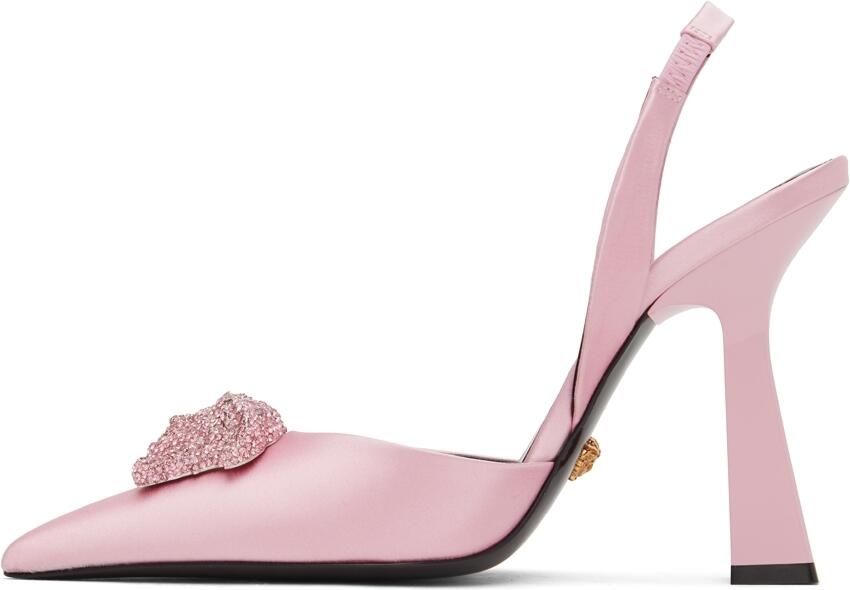 Versace Pink 'La Medusa' Slingback Heels - Picture 3
