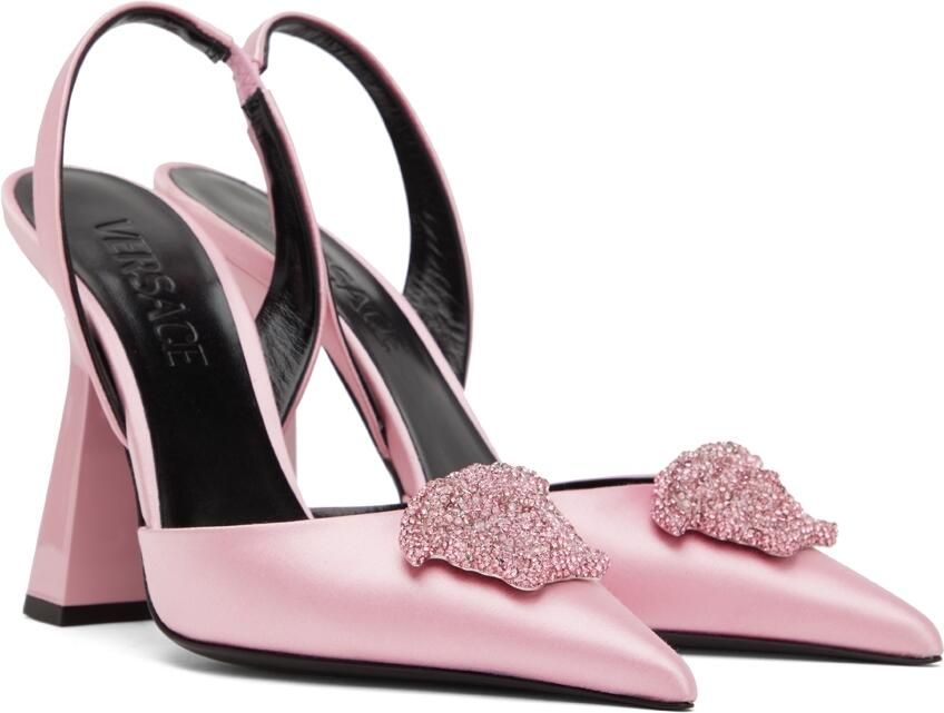 Versace Pink 'La Medusa' Slingback Heels - Picture 2