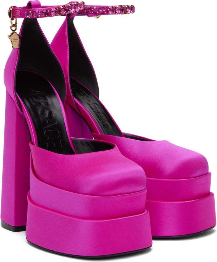 Versace Pink Medusa Aevitas Platform Heels - Picture 3