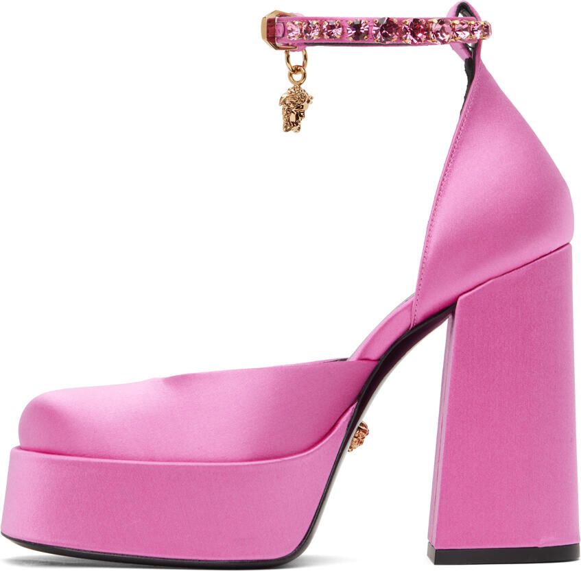 Versace Pink Medusa Aevitas Platform Heels