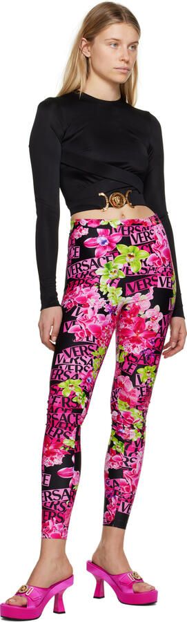 Versace Pink Medusa Biggie Crystal Mules - Picture 4