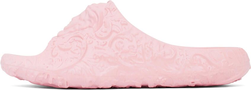 Versace Pink Medusa Slides - Picture 3