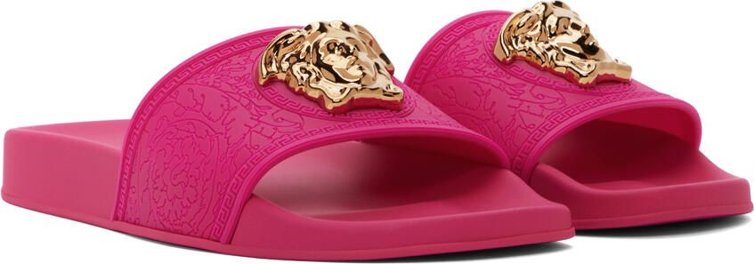 Versace Pink Medusa Slides - Picture 3