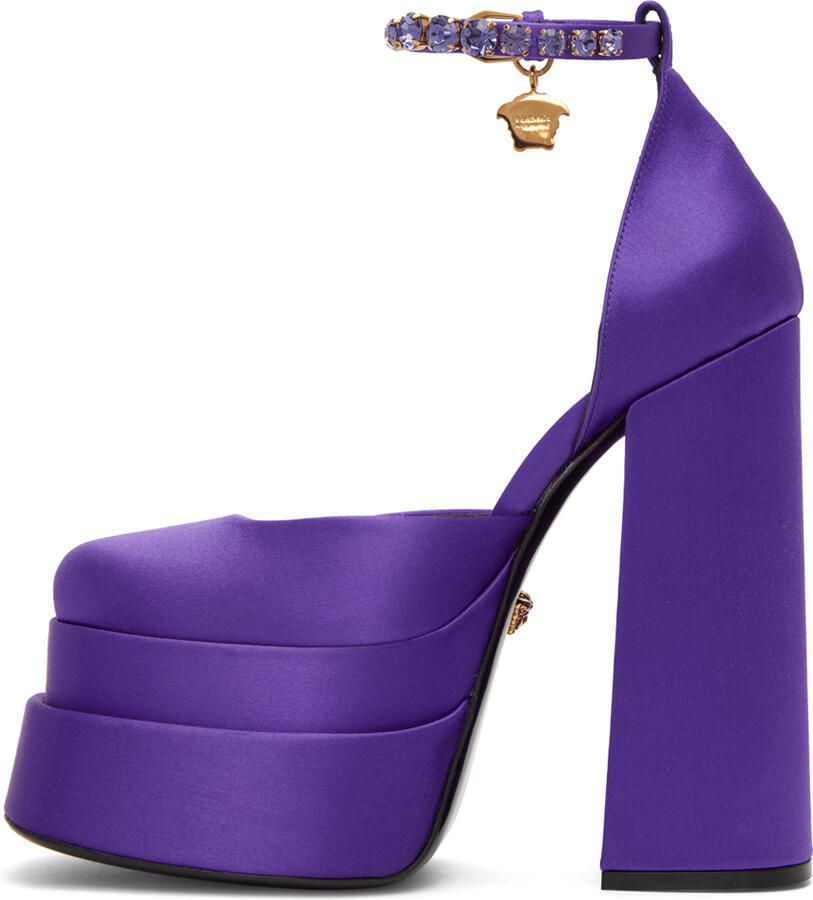 Versace Purple Aevitas Platform Heels