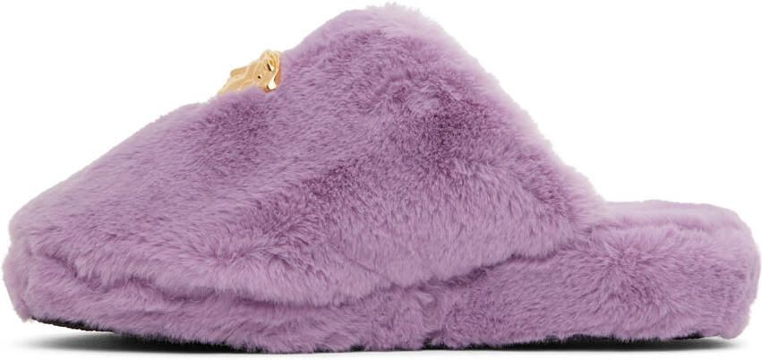 Versace Purple 'La Medusa' Slippers - Picture 3