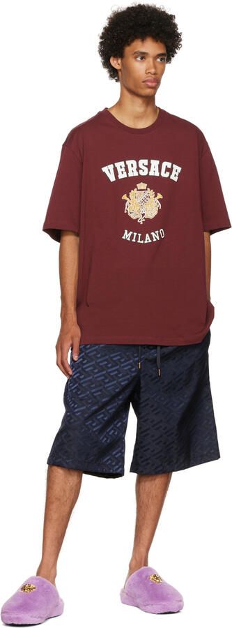 Versace Purple 'La Medusa' Slippers - Picture 4