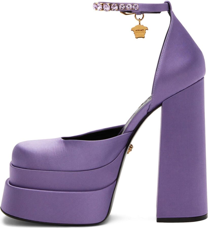 Versace Purple Medusa Aevitas Platform Heels - Picture 2
