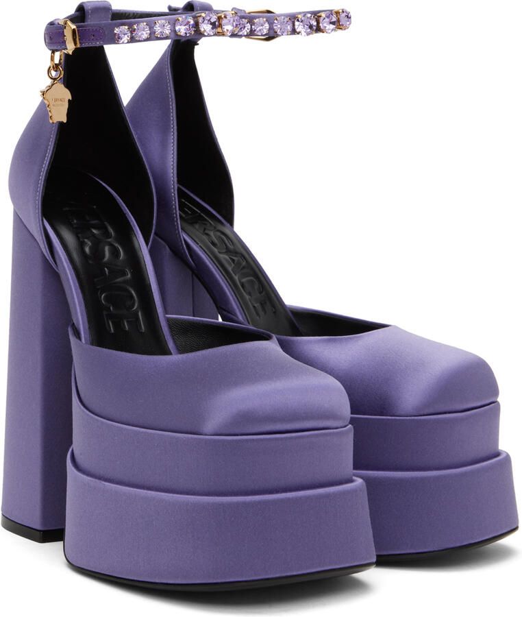 Versace Purple Medusa Aevitas Platform Heels - Picture 2