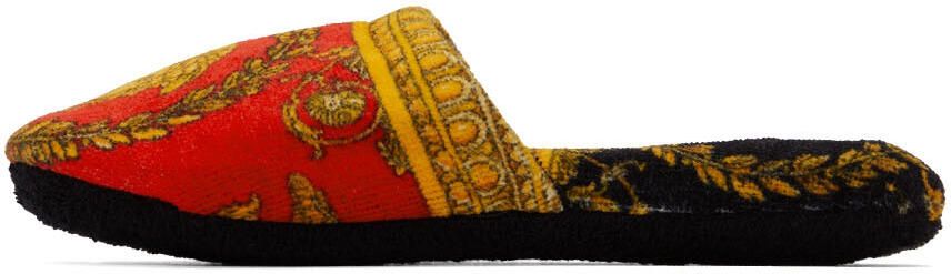 Versace Red & Black I Heart Baroque Slippers - Picture 4