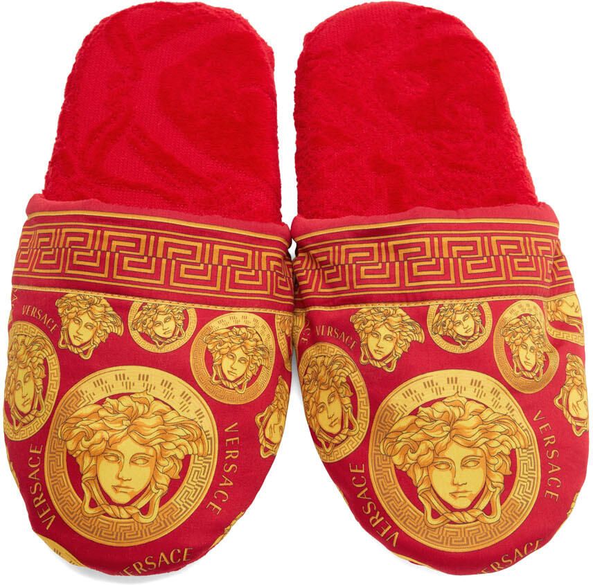 Versace Red Medusa Amplified Slippers