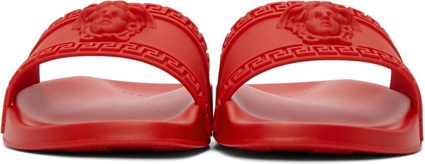Versace Red Palazzo Pool Slides - Picture 3
