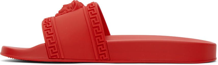 Versace Red Palazzo Pool Slides - Picture 4