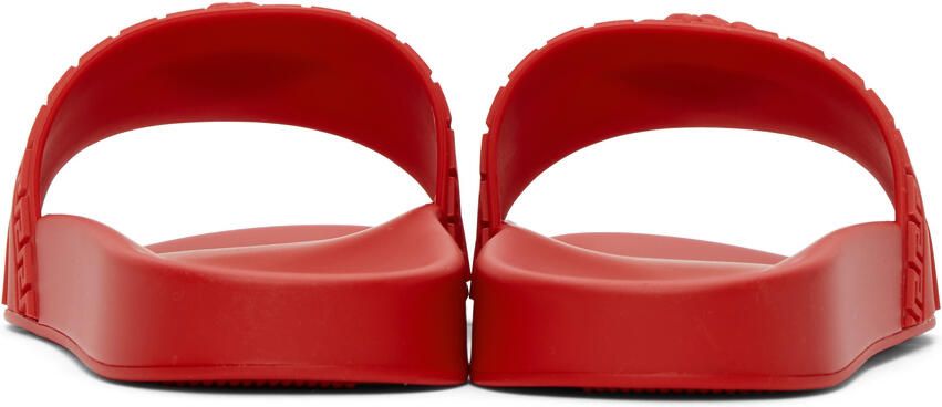 Versace Red Palazzo Pool Slides - Picture 2