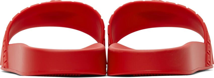 Versace Red Palazzo Pool Slides - Picture 2