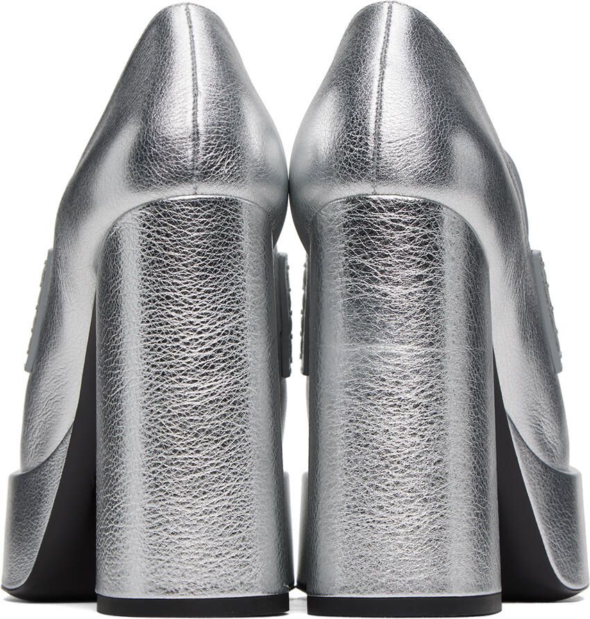 Versace Silver '95 Medusa Platform Pumps