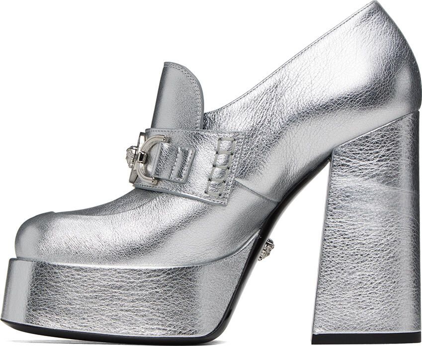 Versace Silver '95 Medusa Platform Pumps - Picture 2