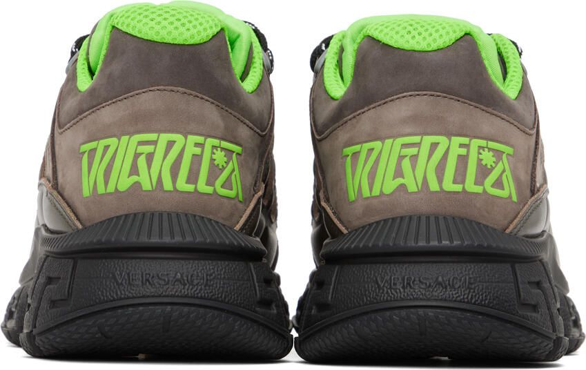 Versace Taupe & Green Trigreca Sneakers