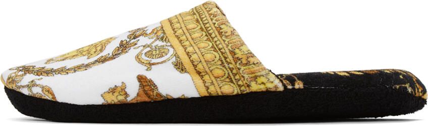 Versace White & Black I Heart Baroque Slippers - Picture 4