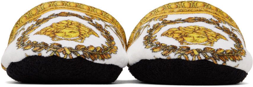 Versace White & Black I Heart Baroque Slippers - Picture 3