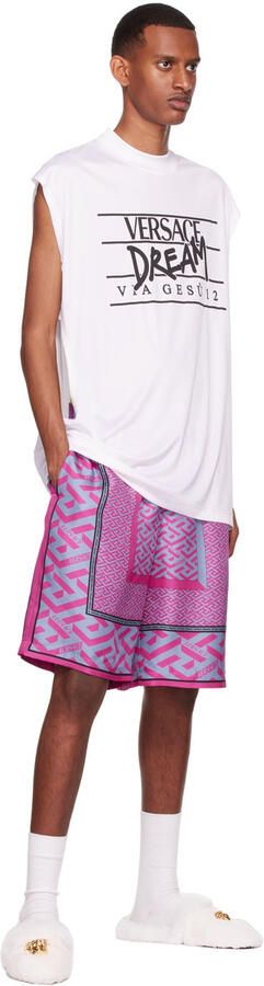 Versace White Faux-Fur Palazzo Slippers - Picture 4