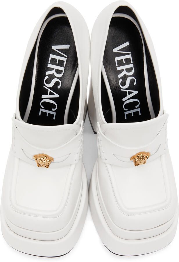 Versace White Intrico Platform Heels - Picture 4