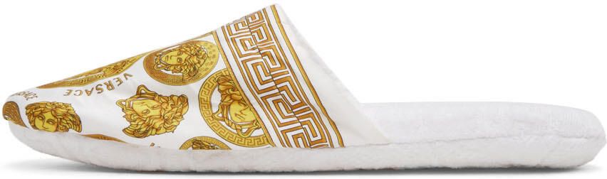 Versace White Medusa Amplified Slippers - Picture 4