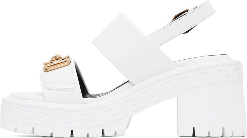 Versace White Medusa Biggie Heeled Sandals - Picture 3