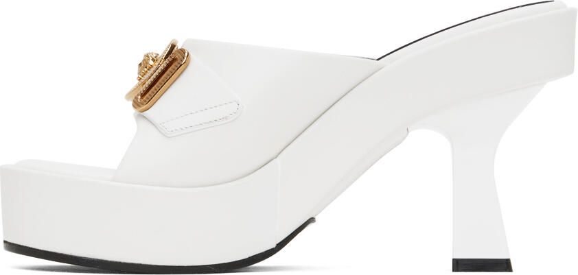 Versace White Medusa Biggie Heeled Sandals - Picture 3