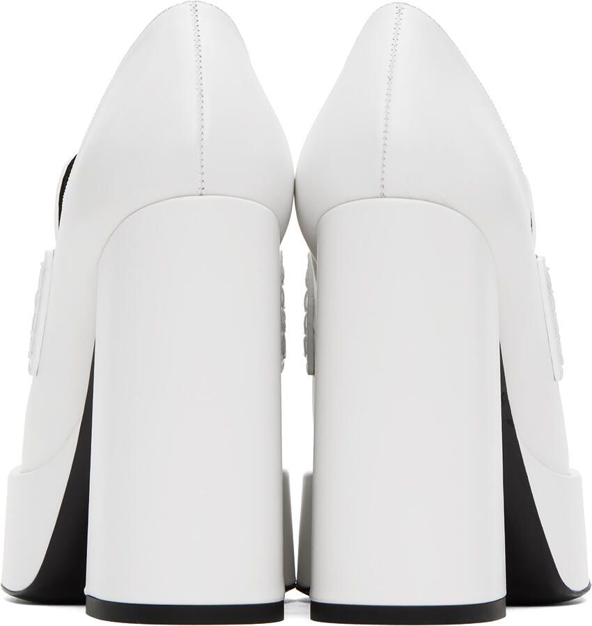 Versace White Medusa Platform Heels