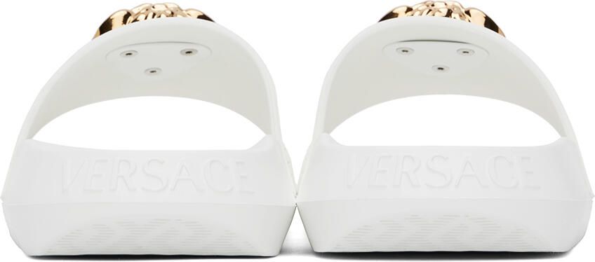 Versace White Palazzo Slides