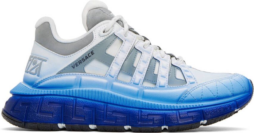 Versace White & Blue Trigreca Sneakers - Picture 5