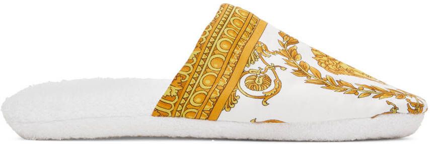 Versace White Baroque Slippers - Picture 4