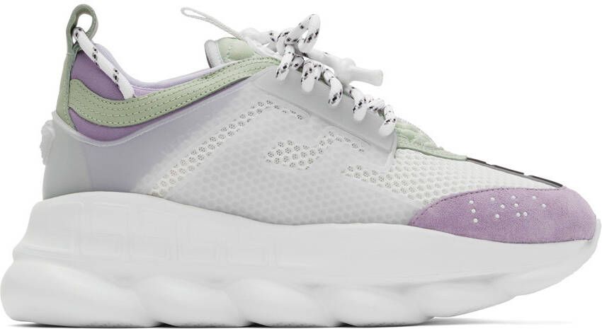 Versace White Chain Reaction Sneakers - Picture 5