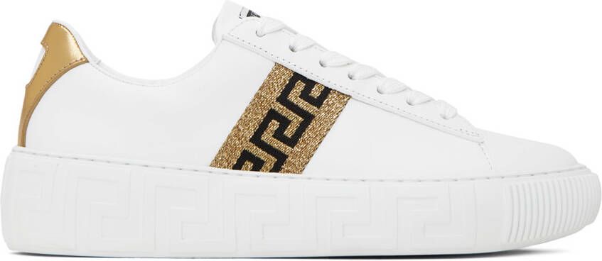 Versace White Greca Sneakers - Picture 5