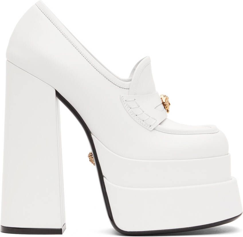 Versace White Intrico Platform Heels - Picture 5
