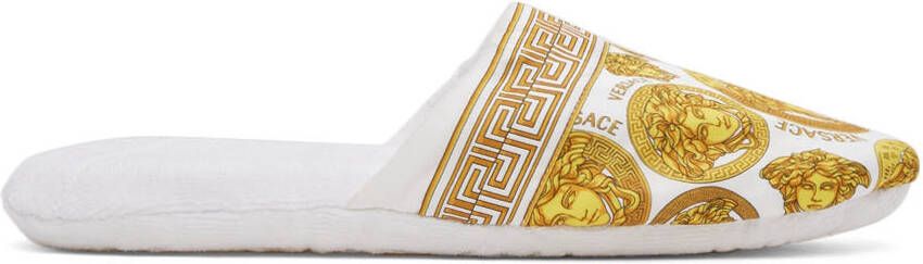 Versace White Medusa Amplified Slippers - Picture 5