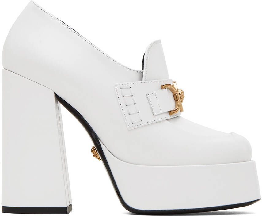 Versace White Medusa Platform Heels - Picture 5