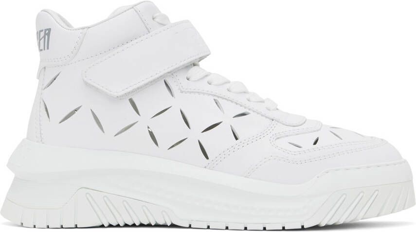 Versace White Slashed Odissea Sneakers - Picture 4