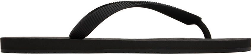 VETEMENTS Black Embossed Flip Flops - Picture 5
