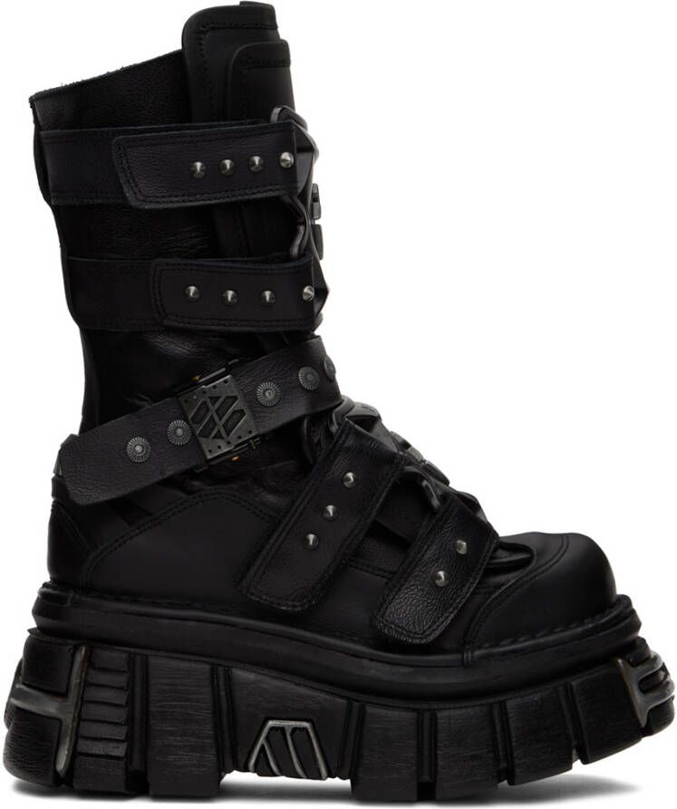 VETEMENTS Black New Rock Edition Gamer Ankle Boots - Picture 3