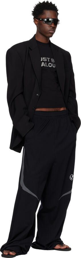 VETEMENTS Black Embossed Flip Flops